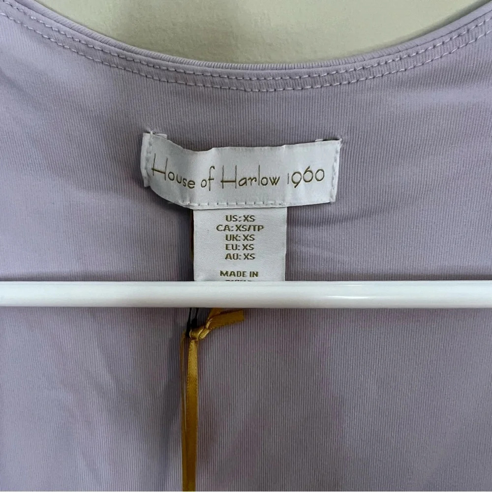 NEW HOUSE OF HARLOW Purple Lavender Cap Sleeve Bodysuit XS - Picture 6 of 9